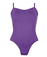 Spaghetti Strap Ballet Leotard with V-neck and lines on both sides Purple
