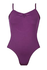 Spaghetti Strap Ballet Leotard with slight V-neck plain Port purple