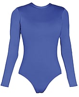 Long Sleeve Ballet leotard with a bit small round neck plain Royal
