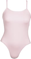 Spaghetti Strap Ballet leotard with wide U-neck shape plain Pink