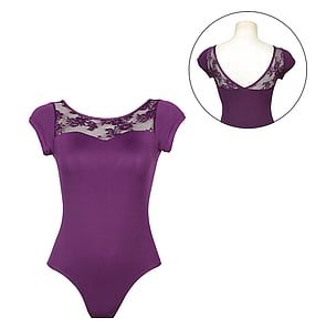 Cap Sleeve Ballet Leotard with Lace neck line Port