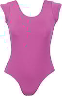 Cap Strap Ballet Leotard with round U-neck shape plain Pink