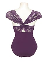 Cap Strap sleeve Ballet leotard with Sleeve lace material and the rest plain Port