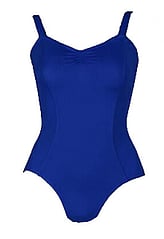 Ballet Leotard with wide straps and gathered neckline in Royal