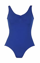 Wide Strap Ballet Leotard with a V-Neck Raspberry Pink