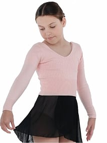 Long Sleeve ballet crossover top in Blue with ties