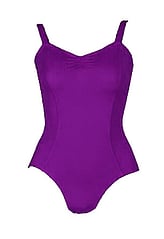 Ballet Leotard with wide straps and gathered neckline in Purple