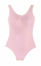Wide Strap Ballet Leotard with a V-Neck Pink
