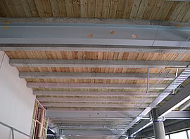 Preco Rib and timber infill flooring from below a suspended floor
