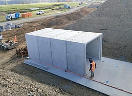 Preco precast concrete culvert in construction