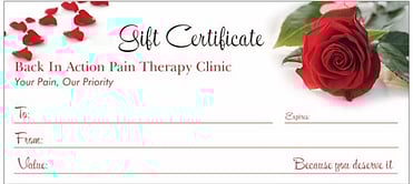 back in action pain therapy clinic gift certificate