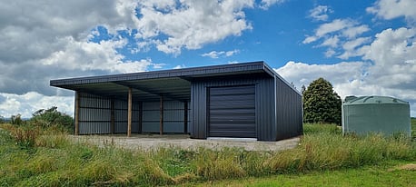 Open front pole shed