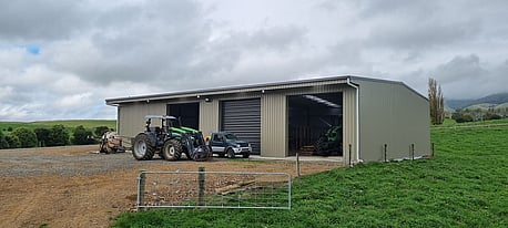 Enclosed farm shed