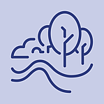 Icon with trees and river