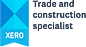 Xero Trade and Construction Specialist badge with a blue ribbon design and black text stating 'Trade and construction specialist'