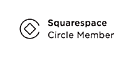 Squarespace Circle Member badge with a black geometric icon on the left and black text stating 'Squarespace Circle Member'