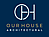 Our House Architectural logo on a navy blue background, featuring a minimalist white "OH" monogram above the company name in gold capital letters