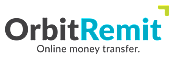 OrbitRemit logo with "Orbit" in bold black letters and "Remit" in light blue, accompanied by a small green corner accent