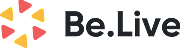 Be.Live logo with a geometric icon of red and yellow triangles forming a circle, next to bold black text