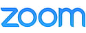 Zoom logo with lowercase blue text in a rounded sans-serif font