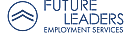 Future Leaders Employment Services logo in navy blue, featuring two upward chevrons inside a circle, with the company name in bold uppercase letters