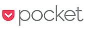 Pocket logo with a red shield icon containing a white checkmark, followed by "pocket" in lowercase grey sans-serif letters