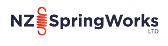 NZ Spring Works Ltd logo with "NZ" and "SpringWorks" in bold navy blue text, separated by a stylised red coil spring design