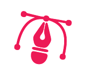A pink logo design icon with a fountain pen, representing 'Logo & Branding Packages' text below
