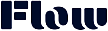 Flow logo with bold, navy blue letters featuring a wavy, cut-out design