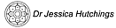 Dr Jessica Hutchings logo features a black stylised flower emblem on the left, with her name in italic black text on the right