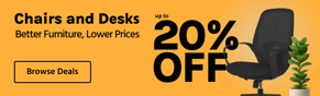 Save today: Up to 20% off our desks and chairs!