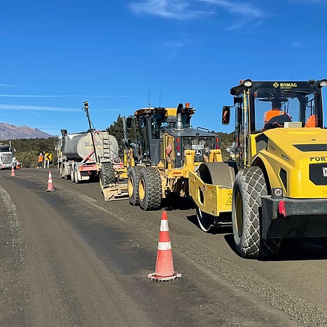 Evolve roading equipment on a job