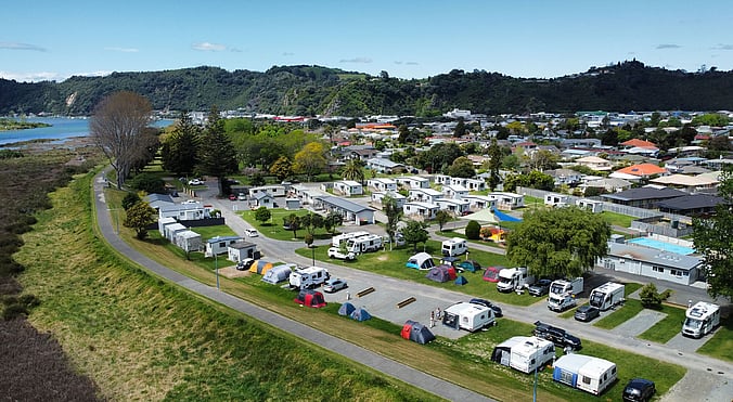 Aerial view of the holiday park