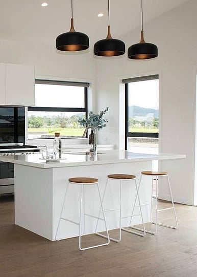 White Kitchen with a modern layout