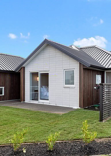 Backyard with black fence