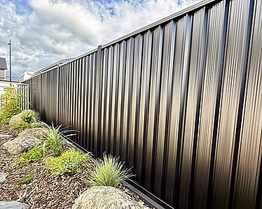 Black steel fencing, Sherlock Landscaping project, Richmond