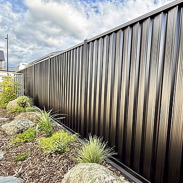 Black steel fencing, Sherlock Landscaping project, Richmond