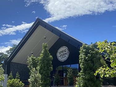 Commercial garden planting at Sprig & Fern Richmond with specimen trees and shrubs