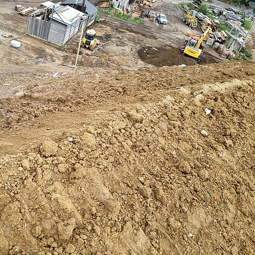 Tect Park Berm Hydroseeding Using Wood Mulch