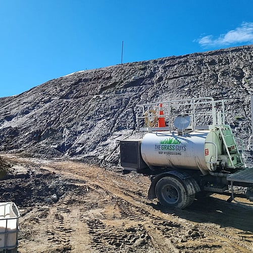 Tect Park Berm Hydroseeding Using Wood Mulch