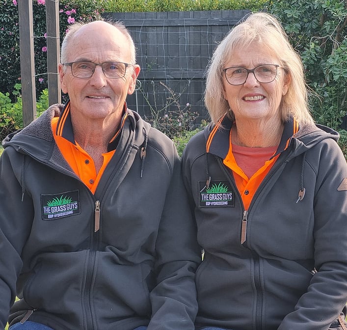 Nibs and Louise Taylor the owners of The Grass Guys