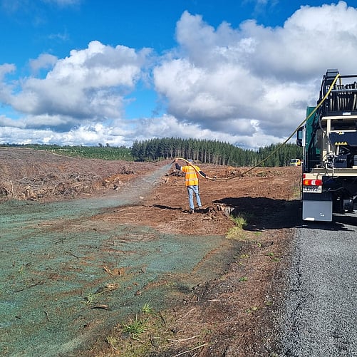 Hydroseeding at Tect park