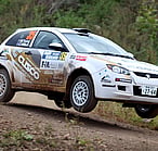 Mike Young jump rally car