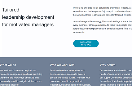 Image of content on Actum Leadership Development's homepage