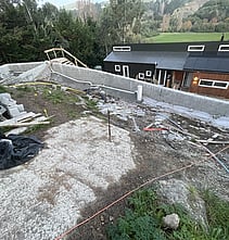 New Concrete Driveway on hill in canterbury