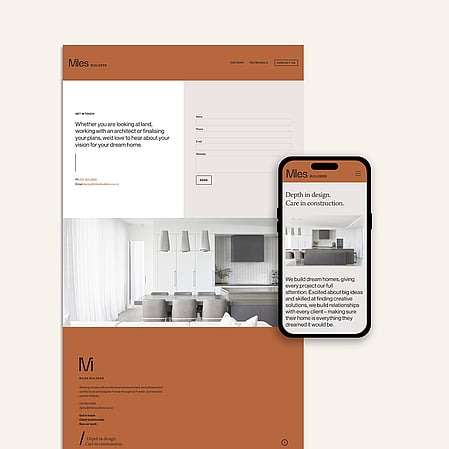 Miles Builders Website Homepage