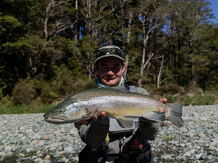 gin clear, fly fishing, NZ, New Zealand flyfishing, wild trout, brown trout, trophy trout. Todd Adolph NZ tourism, travel fluefiske flugfiske back country explore Queenstown, Otago, Southland Fiordland Wanaka