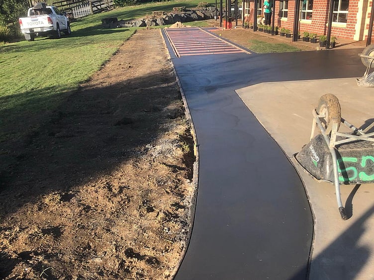 Concrete path creation and driveway extension