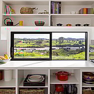 Open scullery with window to Rangitahi Peninsula