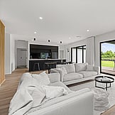 Family living space with lounge suite &ndash; lifestyle living, Nixon Homes